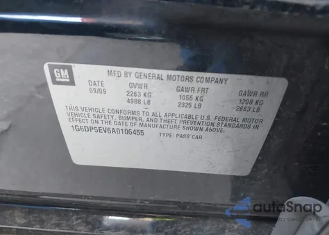 2010 Cadillac Cts Premium из США, поврежденный, VIN 1G6DP5EV6A0106455